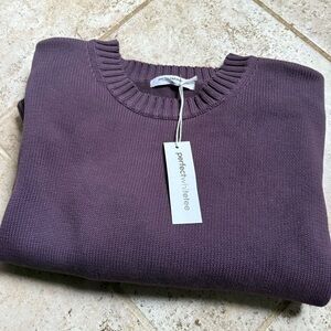 Perfect White Tee Janet Boxy Crewneck in Plum